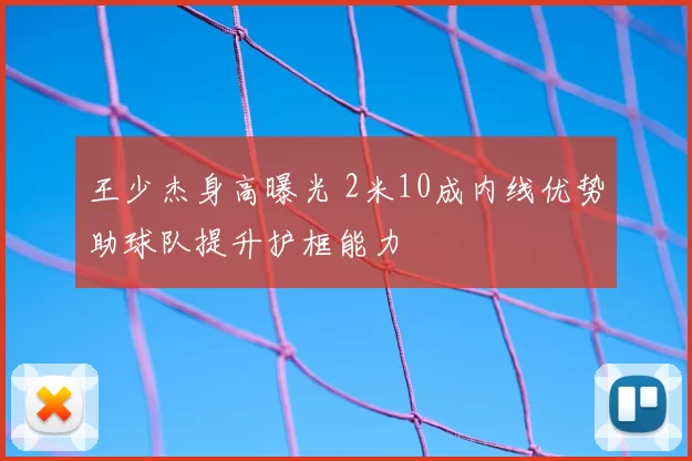 王少杰身高曝光 2米10成内线优势助球队提升护框能力